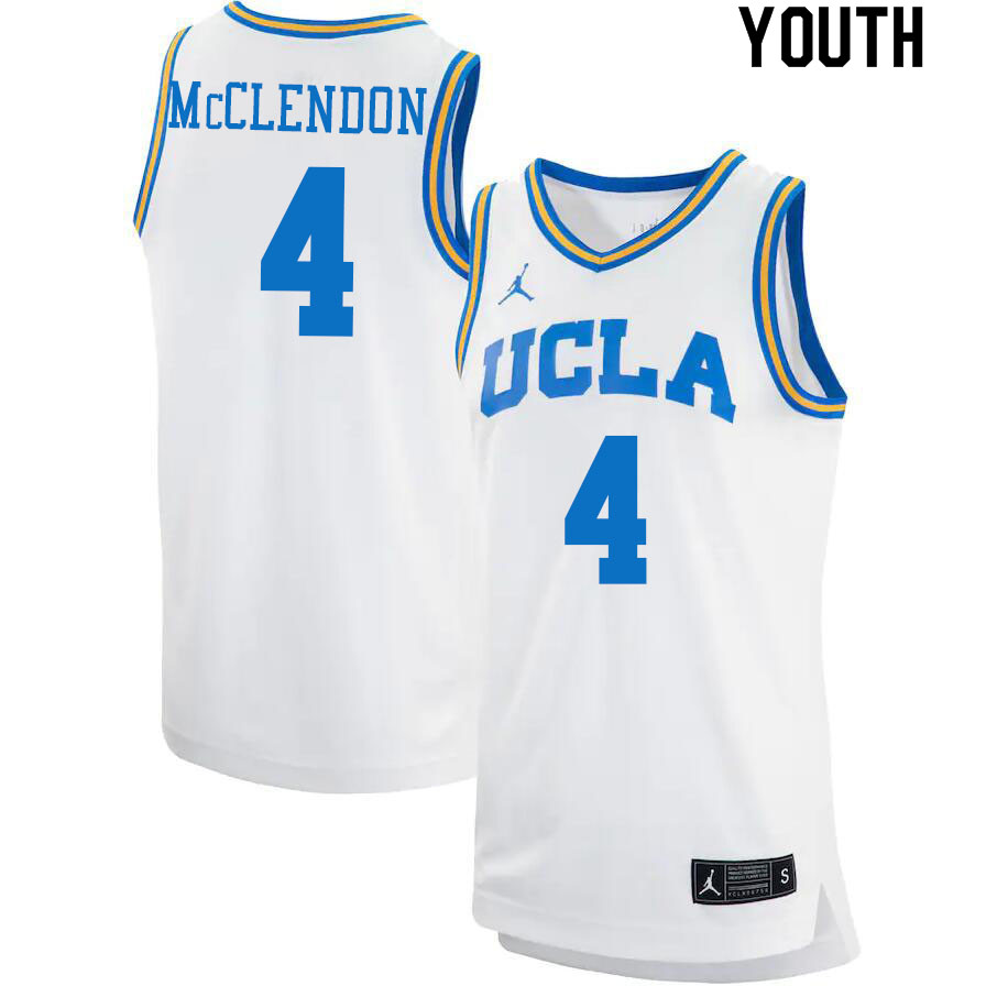 Jordan Brand Youth #4 Will McClendon UCLA Bruins College Jerseys Sale-White - Click Image to Close
